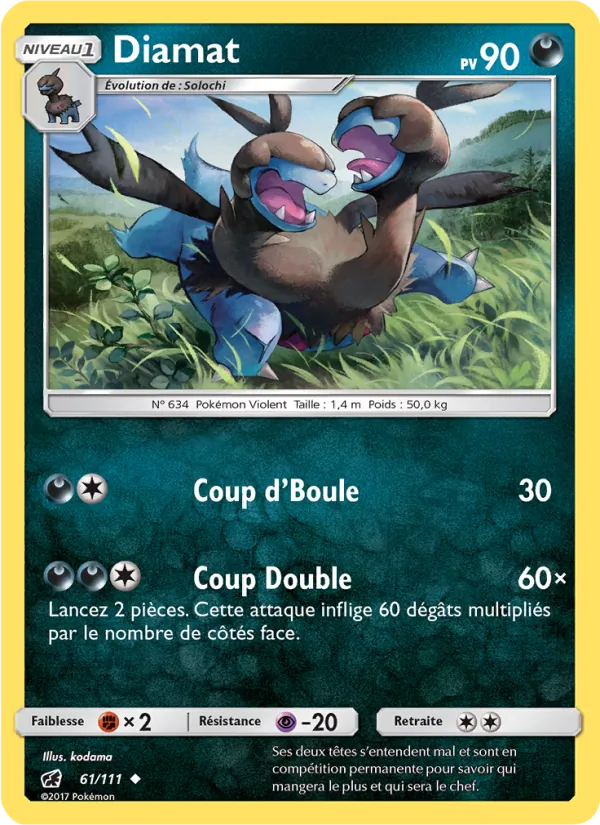 Carte Pokémon Diamat 61/111 de l'extension Invasion Carmin
