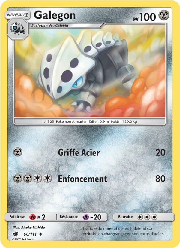 Carte Pokémon Galegon 66/111 de l'extension Invasion Carmin