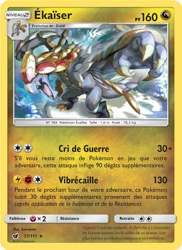 Carte Pokémon Ékaïser 77/111 de l'extension Invasion Carmin