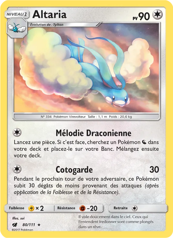 Carte Pokémon Altaria 80/111 de l'extension Invasion Carmin