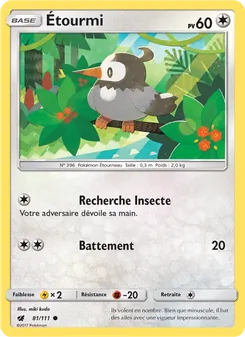 Carte Pokémon Étourmi 81