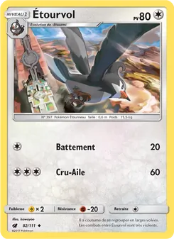 Carte Pokémon Étourvol 82
