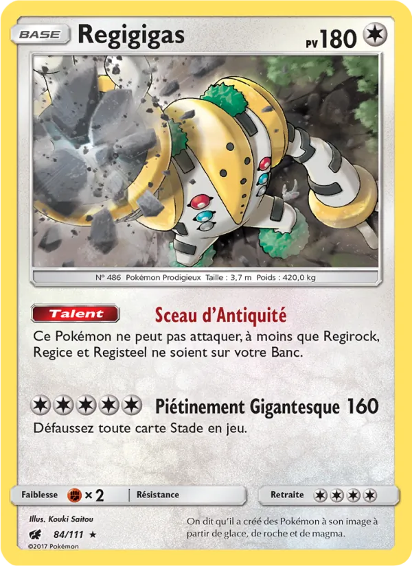 Carte Pokémon Regigigas 84/111 de l'extension Invasion Carmin