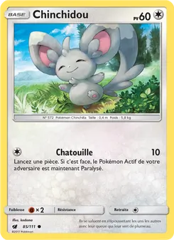 Carte Pokémon Chinchidou 85