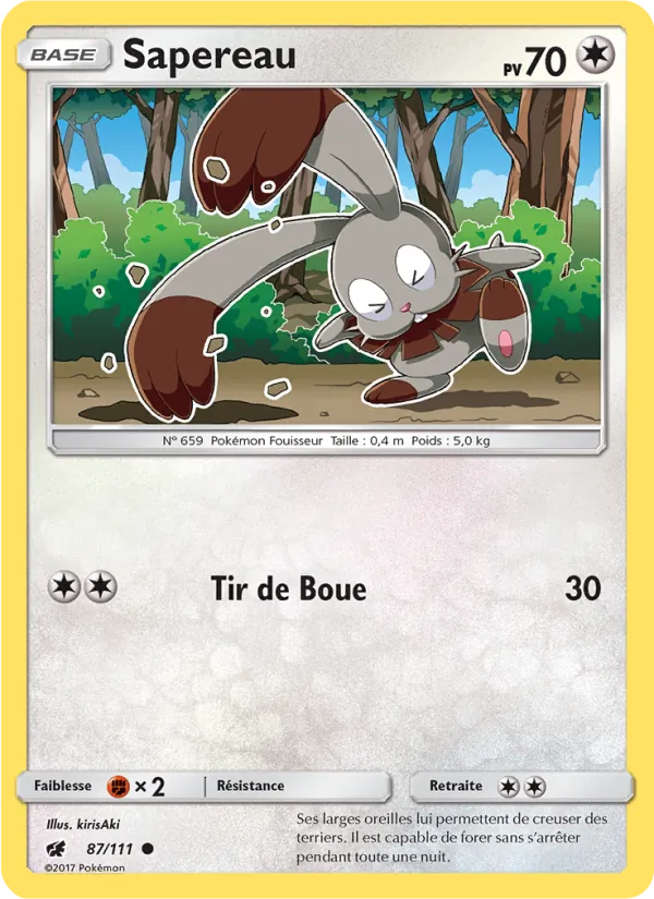 Carte Pokémon Sapereau 87/111 de l'extension Invasion Carmin