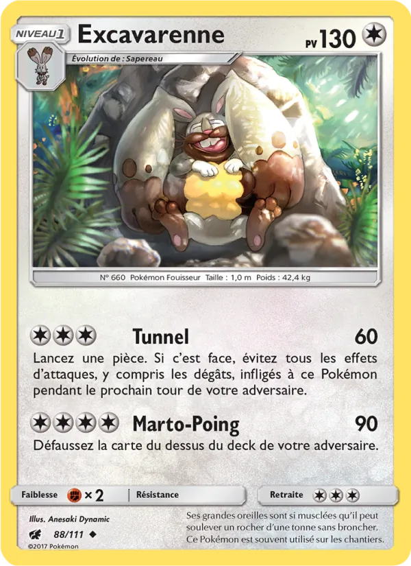 Carte Pokémon Excavarenne 88/111 de l'extension Invasion Carmin