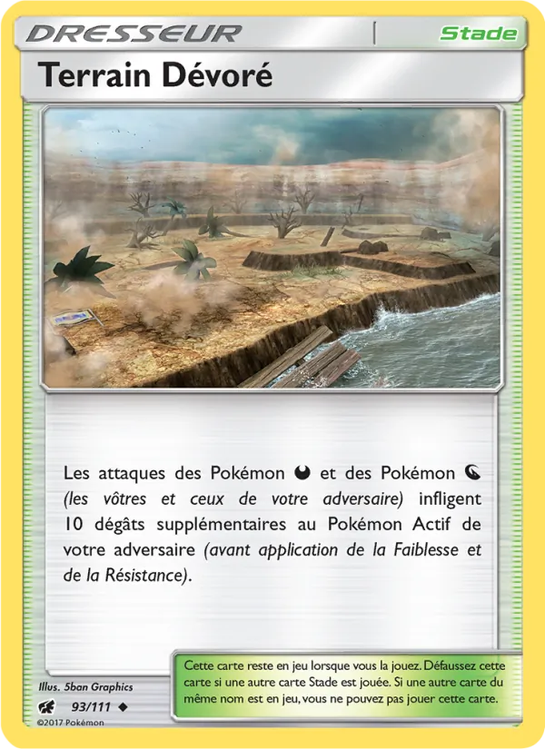 Carte Pokémon Terrain Dévoré 93/111 de l'extension Invasion Carmin