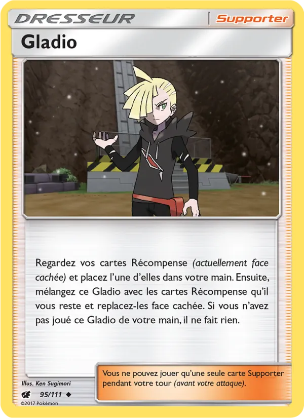 Carte Pokémon Gladio 95/111 de l'extension Invasion Carmin