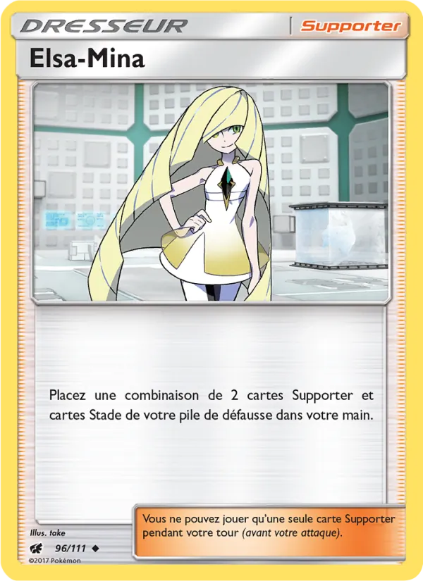 Carte Pokémon Elsa-Mina 96/111 de l'extension Invasion Carmin