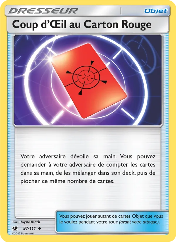 Carte Pokémon Coup d’Œil au Carton Rouge 97/111 de l'extension Invasion Carmin
