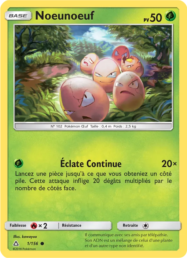 Carte Pokémon Noeunoeuf 1/156 de l'extension Ultra-Prisme