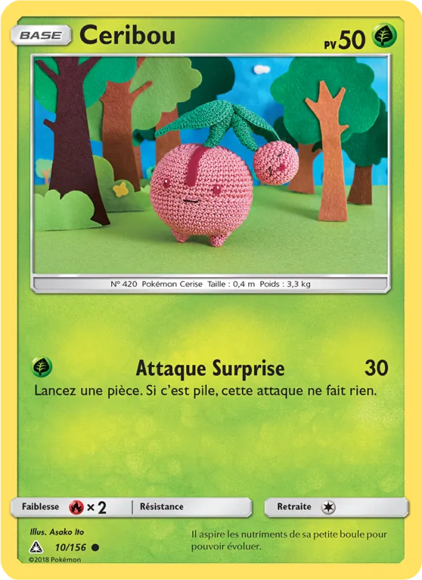 Carte Pokémon Ceribou 10/156 de l'extension Ultra-Prisme
