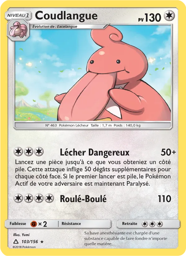 Carte Pokémon Coudlangue 103/156 de l'extension Ultra-Prisme