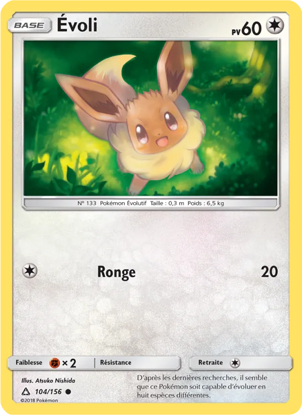 Carte Pokémon Évoli 104/156 de l'extension Ultra-Prisme