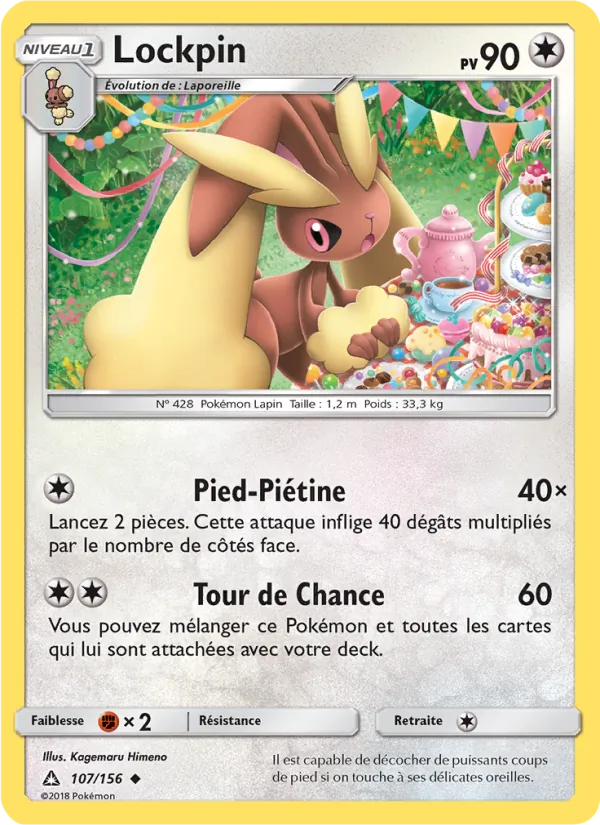 Carte Pokémon Lockpin 107/156 de l'extension Ultra-Prisme