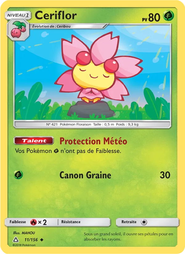 Carte Pokémon Ceriflor 11/156 de l'extension Ultra-Prisme
