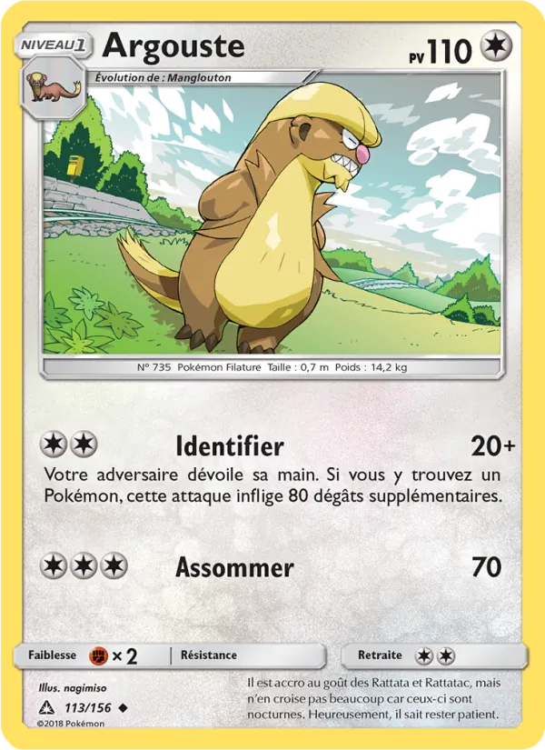 Carte Pokémon Argouste 113/156 de l'extension Ultra-Prisme