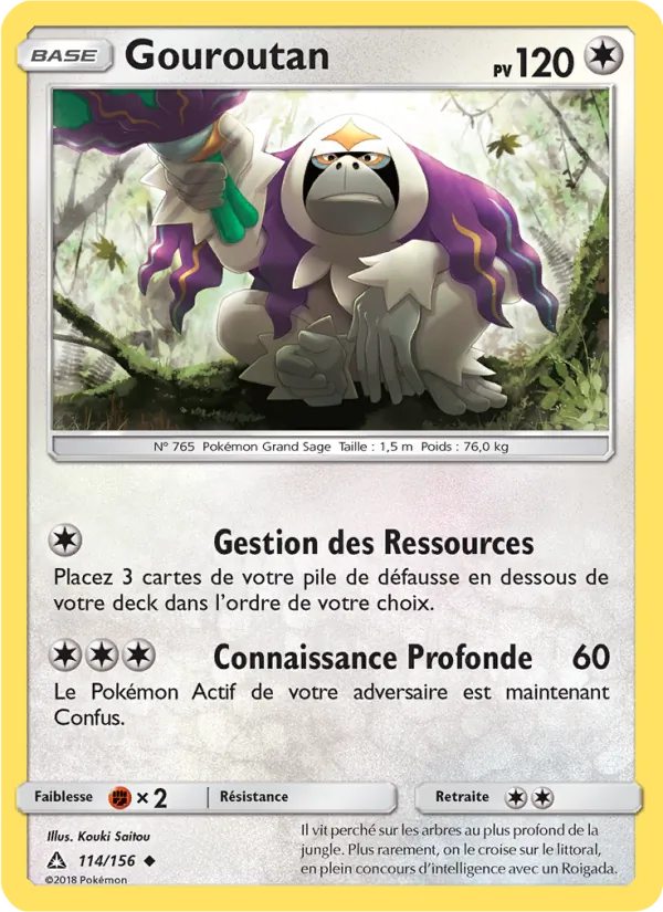 Carte Pokémon Gouroutan 114/156 de l'extension Ultra-Prisme