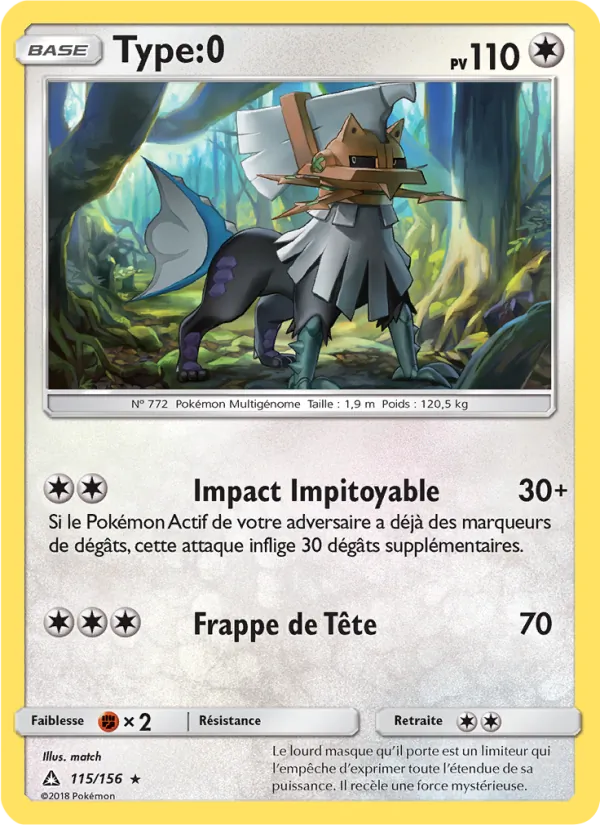 Carte Pokémon Type:0 115/156 de l'extension Ultra-Prisme