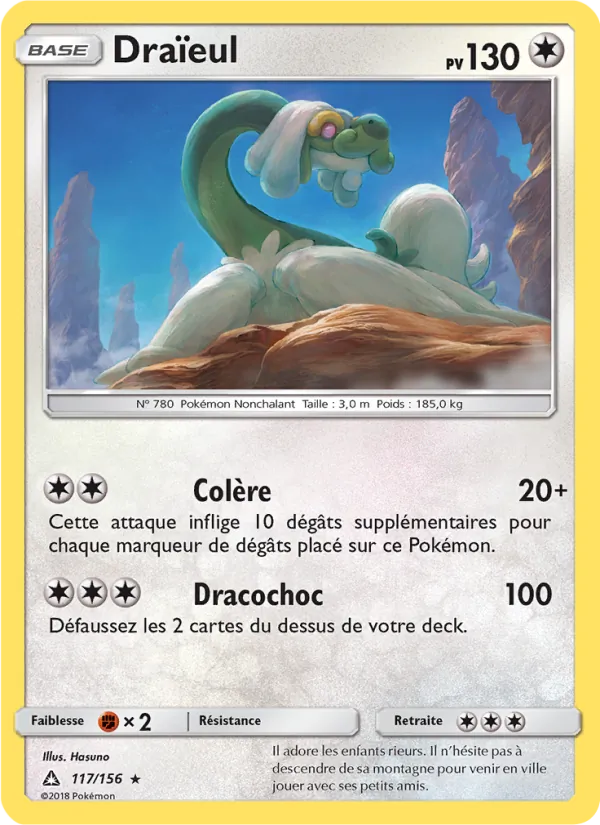 Carte Pokémon Draïeul 117/156 de l'extension Ultra-Prisme