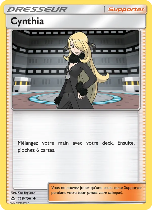 Carte Pokémon Cynthia 119/156 de l'extension Ultra-Prisme