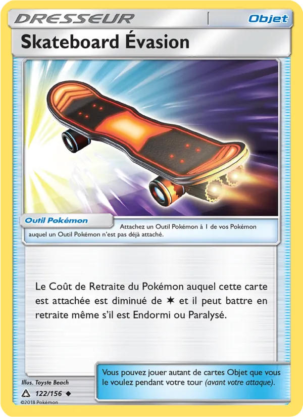 Carte Pokémon Skateboard Évasion 122/156 de l'extension Ultra-Prisme