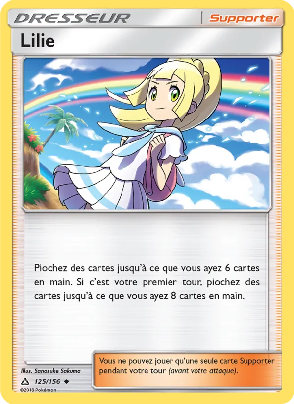Carte Pokémon Lilie 125/156 de l'extension Ultra-Prisme