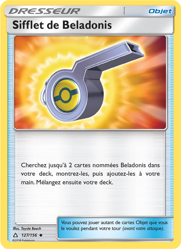 Carte Pokémon Sifflet de Beladonis 127/156 de l'extension Ultra-Prisme