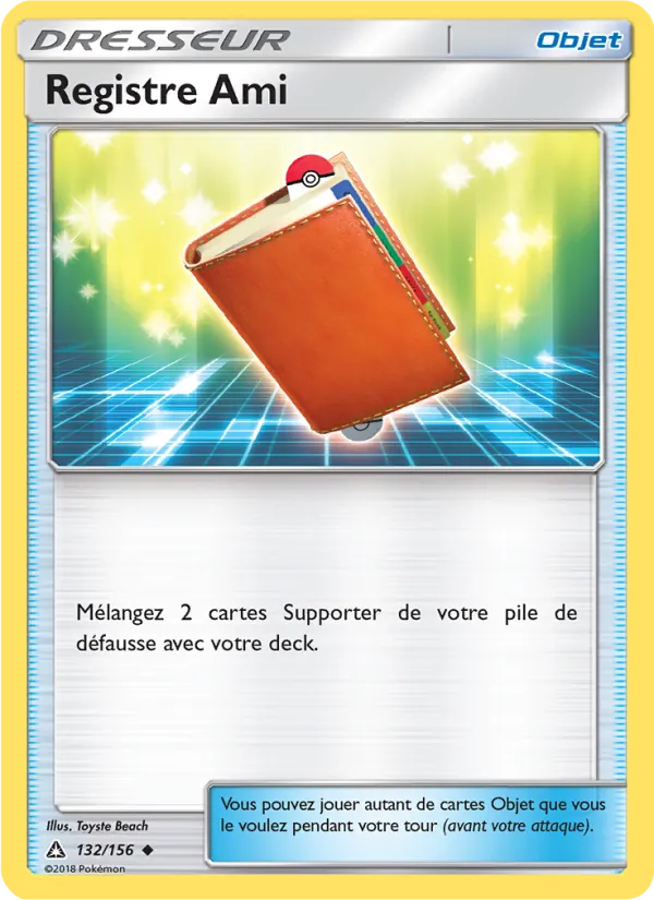 Carte Pokémon Registre Ami 132/156 de l'extension Ultra-Prisme