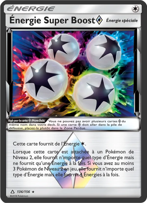 Carte Pokémon Énergie Super Boost ◇ 136/156 de l'extension Ultra-Prisme
