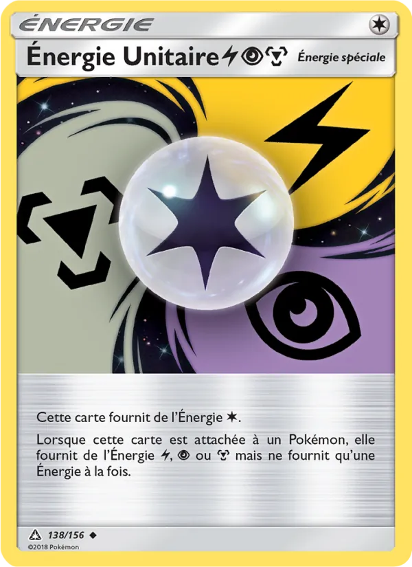 Carte Pokémon Énergie Unitaire LightningPsychicMetal 138/156 de l'extension Ultra-Prisme