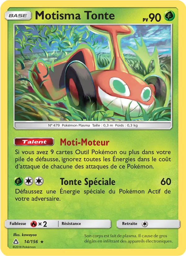 Carte Pokémon Motisma Tonte 14/156 de l'extension Ultra-Prisme