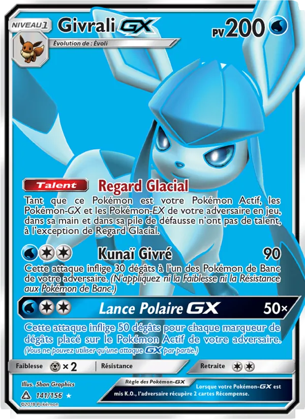 Carte Pokémon Givrali GX 141/156 de l'extension Ultra-Prisme