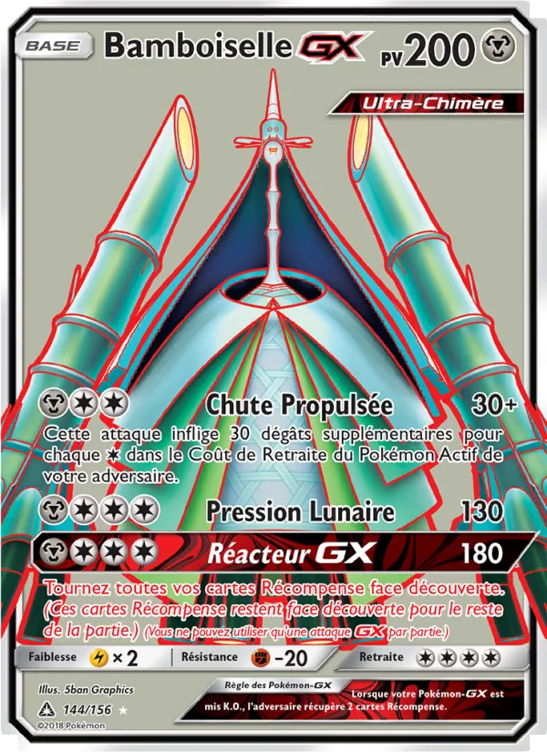 Carte Pokémon Bamboiselle GX 144/156 de l'extension Ultra-Prisme