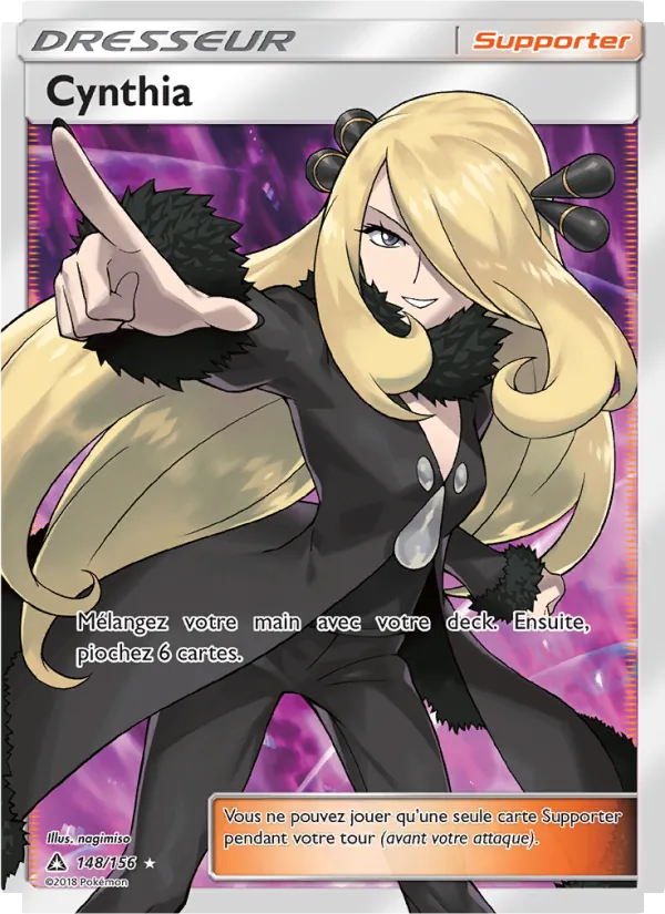 Carte Pokémon Cynthia 148/156 de l'extension Ultra-Prisme