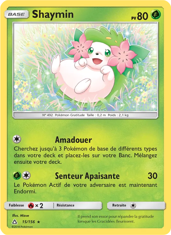 Carte Pokémon Shaymin 15/156 de l'extension Ultra-Prisme
