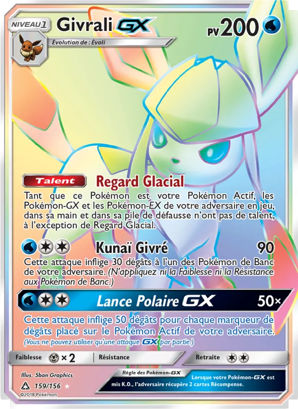 Carte Pokémon Givrali GX 159/156 de l'extension Ultra-Prisme