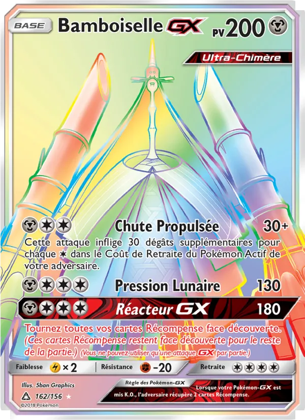 Carte Pokémon Bamboiselle GX 162/156 de l'extension Ultra-Prisme