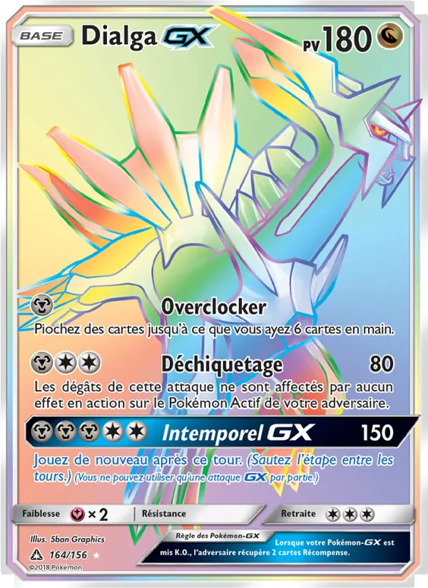 Carte Pokémon Dialga GX 164/156 de l'extension Ultra-Prisme