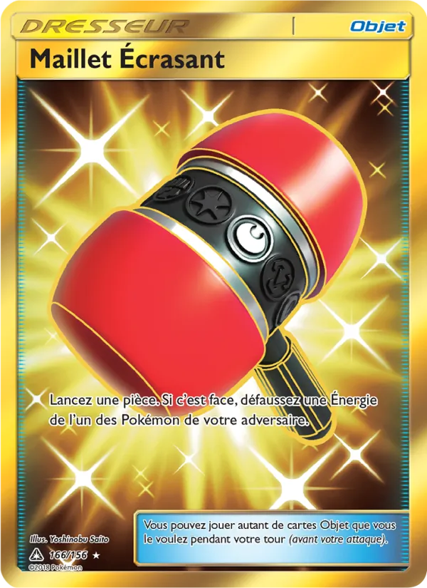 Carte Pokémon Maillet Écrasant 166/156 de l'extension Ultra-Prisme