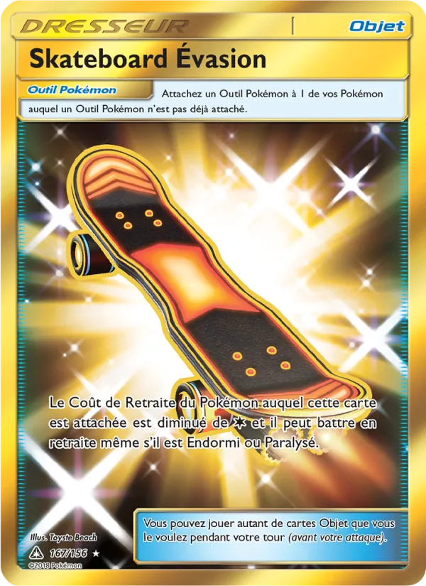 Carte Pokémon Skateboard Évasion 167/156 de l'extension Ultra-Prisme