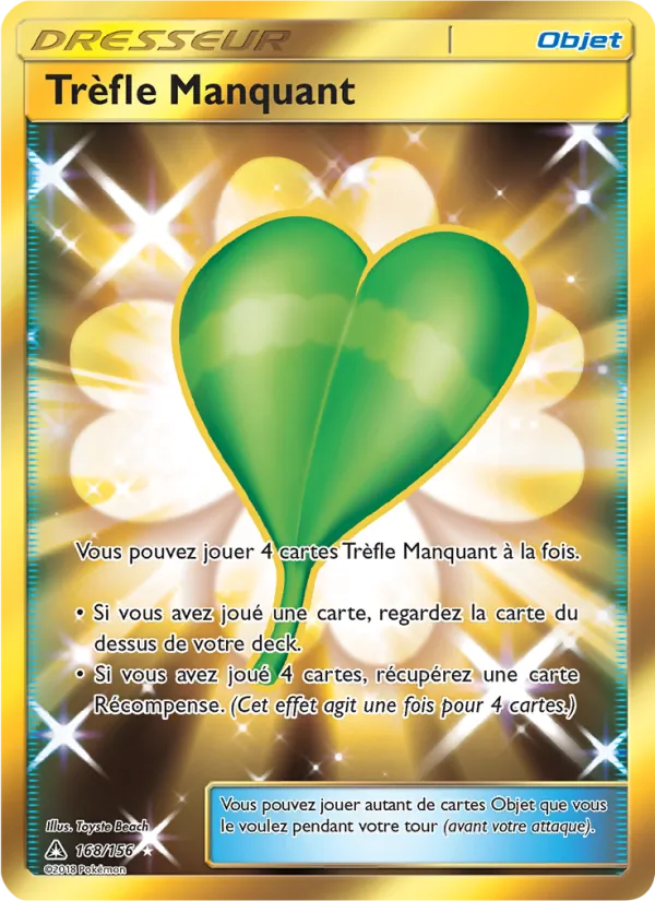 Carte Pokémon Trèfle Manquant 168/156 de l'extension Ultra-Prisme