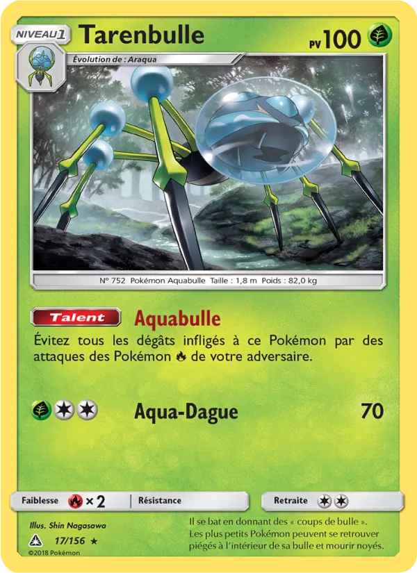 Carte Pokémon Tarenbulle 17/156 de l'extension Ultra-Prisme