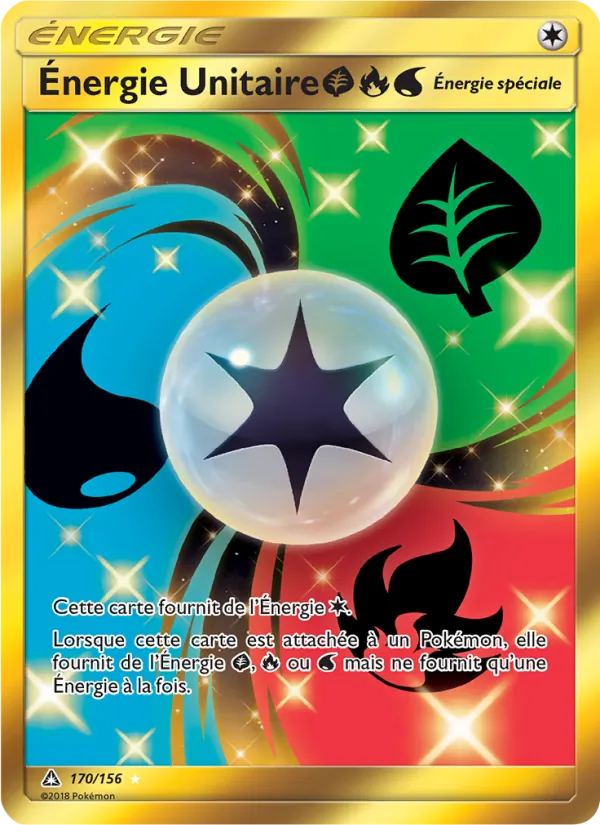Carte Pokémon Énergie Unitaire GrassFireWater 170/156 de l'extension Ultra-Prisme