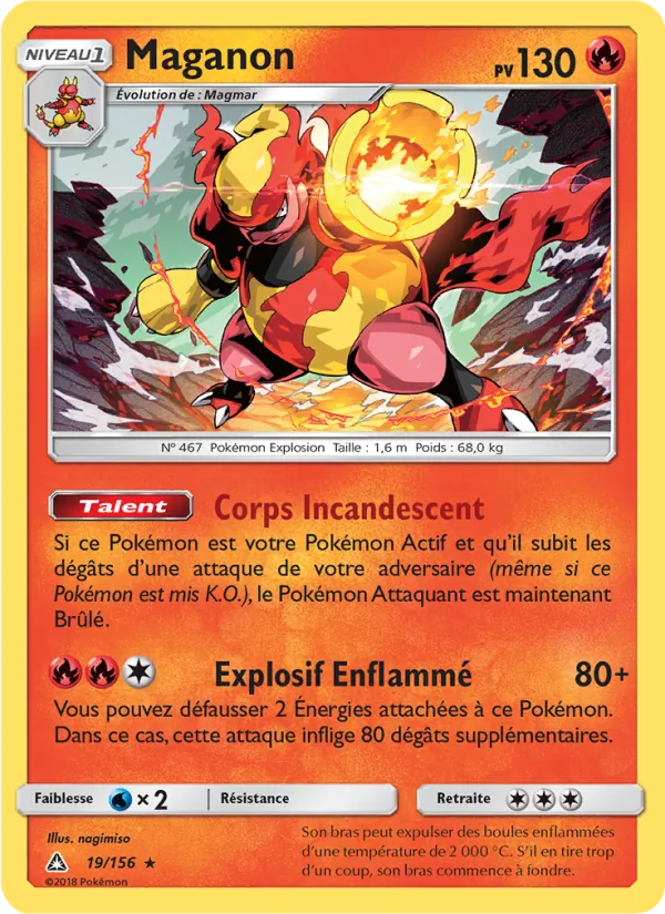Carte Pokémon Maganon 19/156 de l'extension Ultra-Prisme