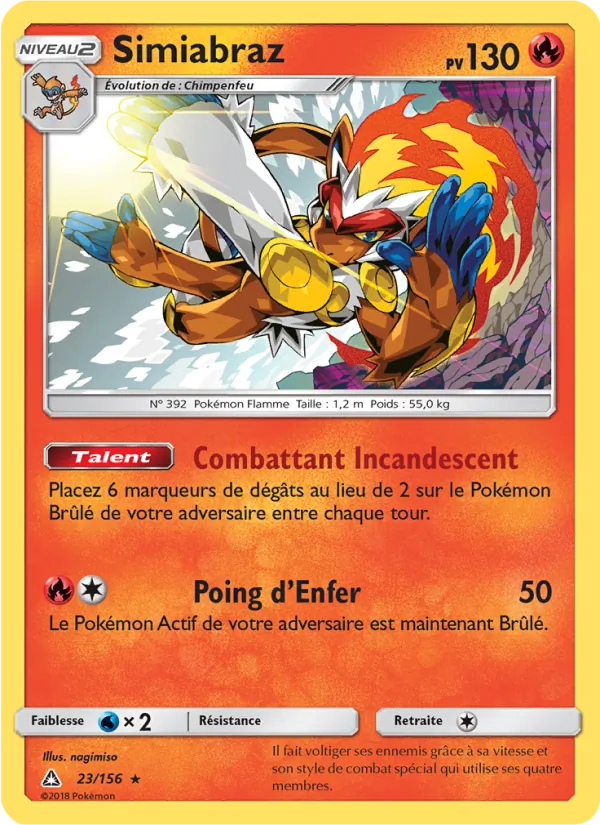 Carte Pokémon Simiabraz 23/156 de l'extension Ultra-Prisme