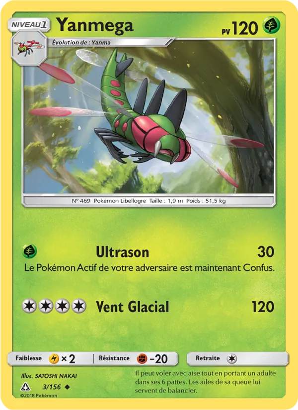 Carte Pokémon Yanmega 3/156 de l'extension Ultra-Prisme