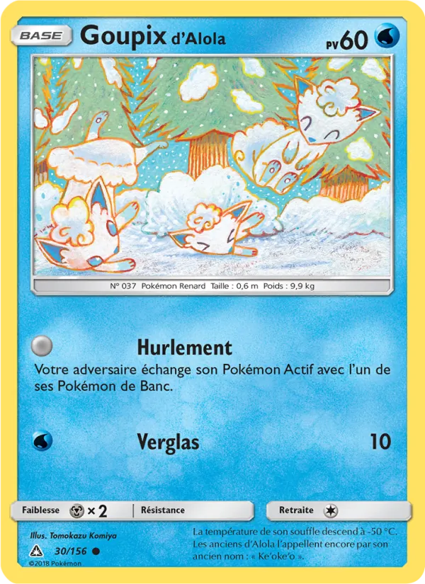 Carte Pokémon Goupix d’Alola 30/156 de l'extension Ultra-Prisme