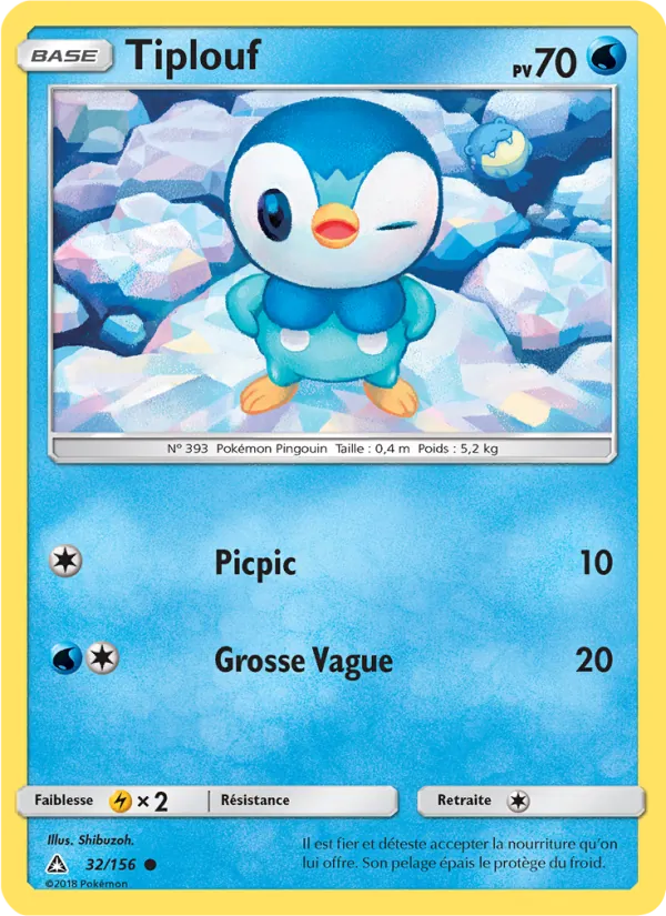 Carte Pokémon Tiplouf 32/156 de l'extension Ultra-Prisme