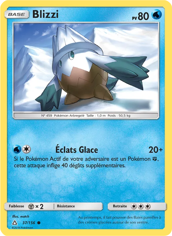 Carte Pokémon Blizzi 37/156 de l'extension Ultra-Prisme